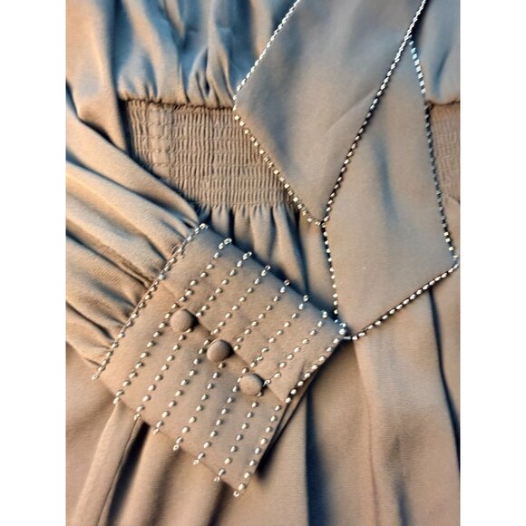 White House Black Market Dress Size Small Black w/ silver embellish outline - Picture 3 of 4